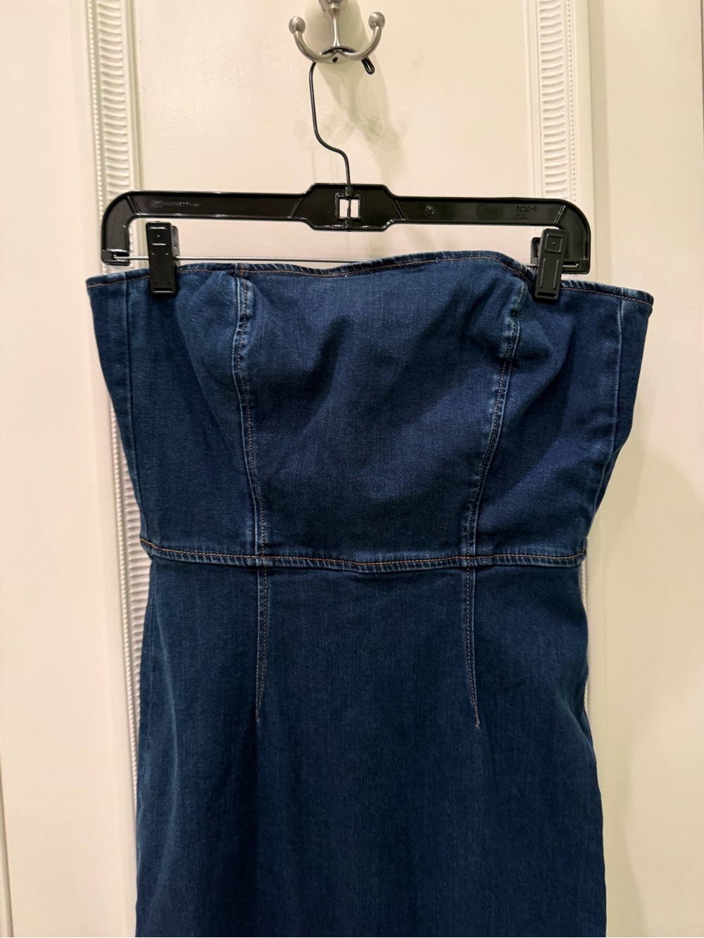 Reformation Eugenia Denim Midi Dress Strapless Size 8 B3 - Picture 6 of 11